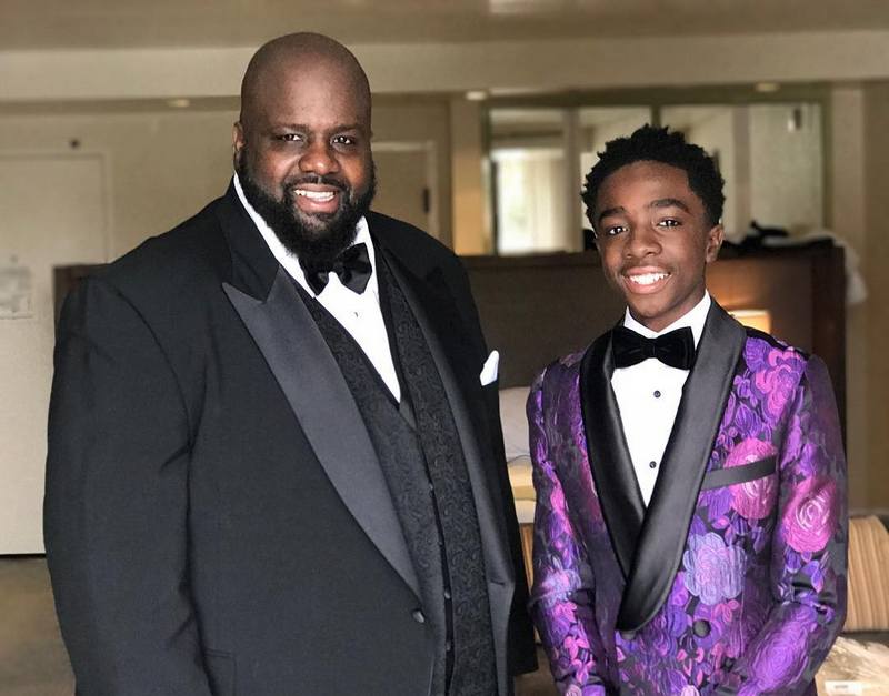 Image of Actor, Caleb Mclaughlin and his father