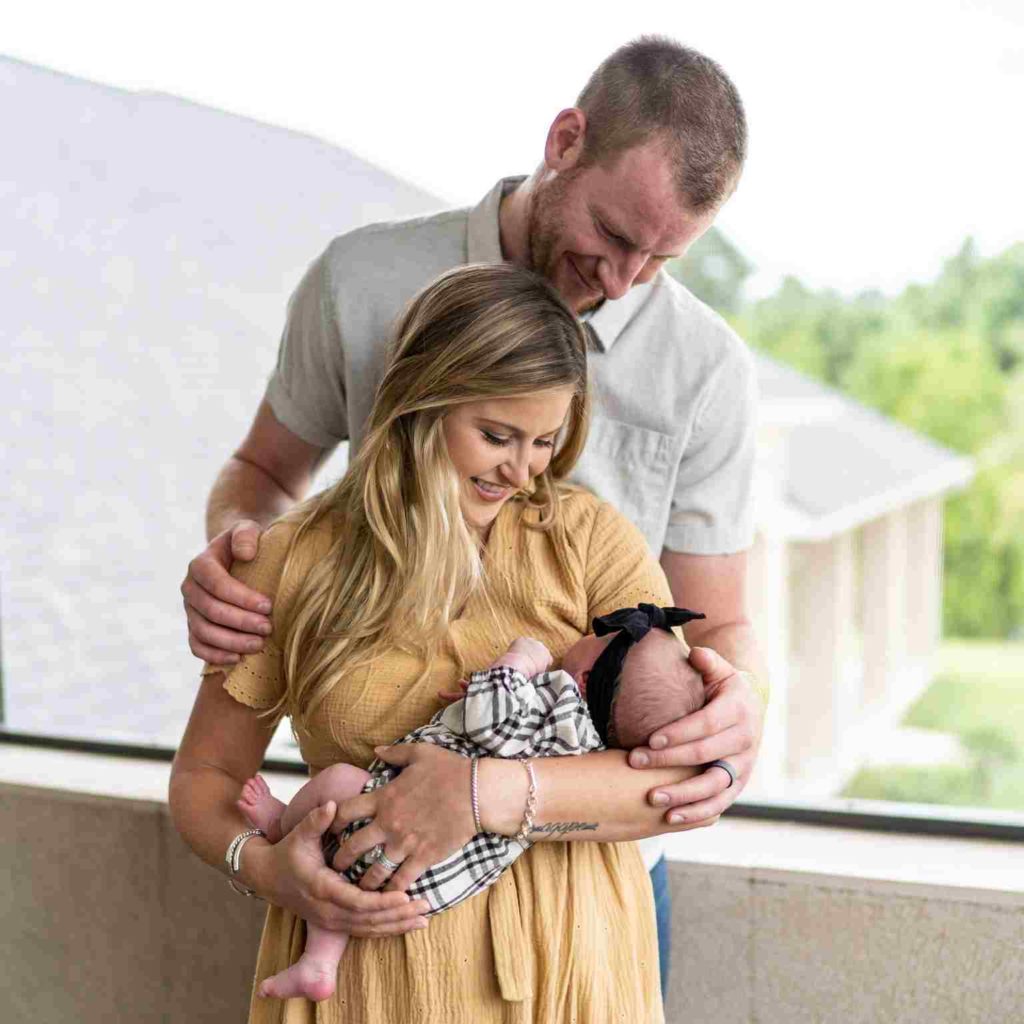 Image of NFA player, Carson Wentz and his family
