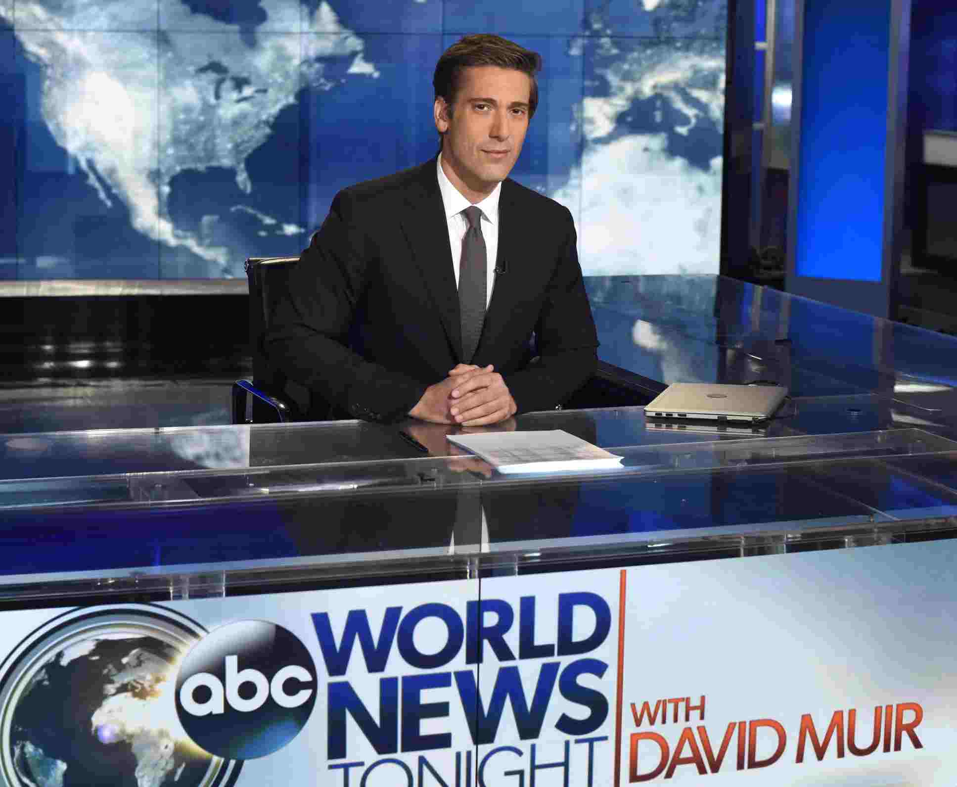 Image of David Muir as an ABC news anchor
