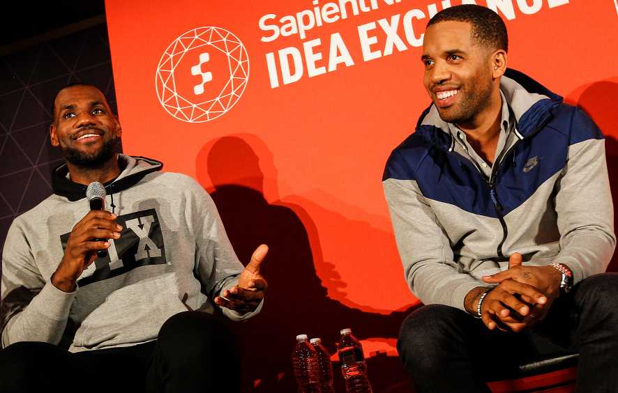 Image of media personality, Maverick Carter and his friend, Lebron James