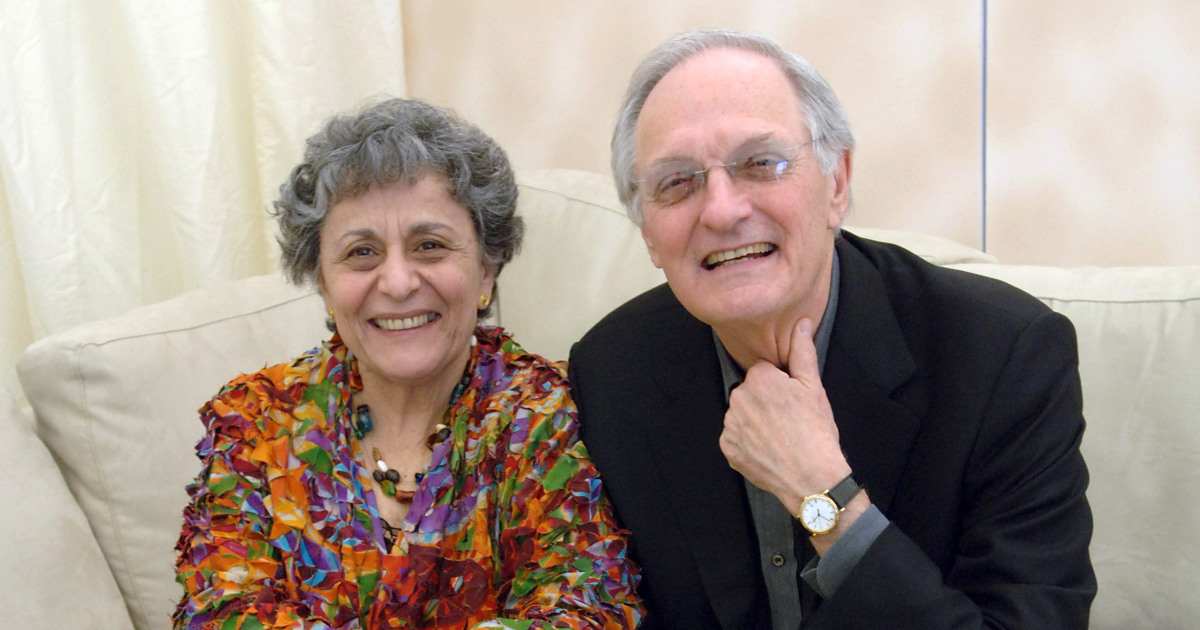 Image of popular actor, Alan Alda with his wife
