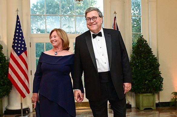 Image of Attorney General of the US, William Barr and Christine Barr