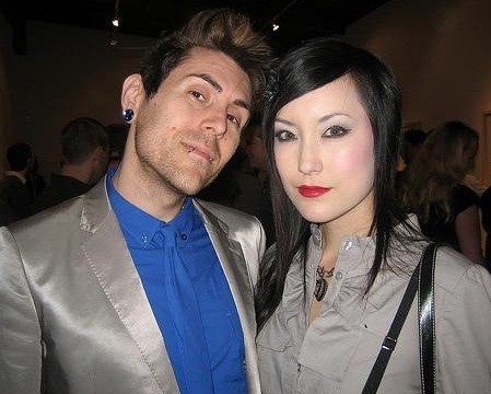 Image of American actor, fashion designer, author, and musician, Davey Havok and his girlfriend