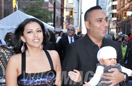Image of the ex-wife of the famous Canadian comedian Russell Peters, Monica Diaz and child