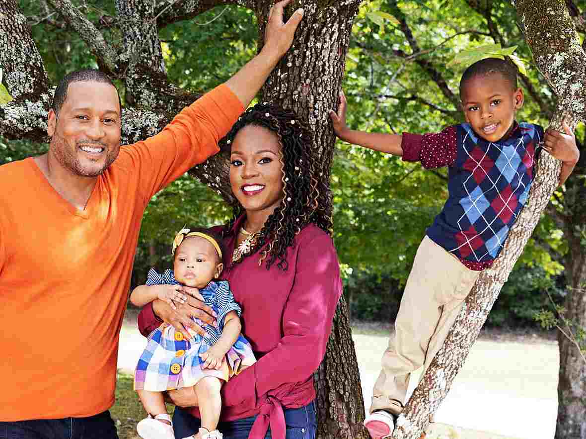Tamika Parks with her husband and kids