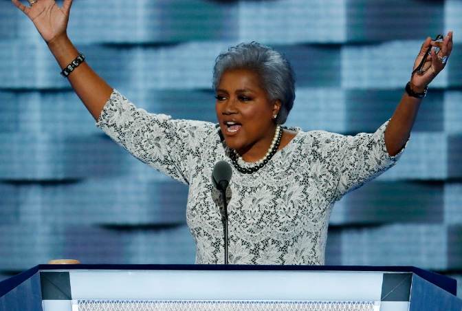 Donna Brazile expressing her thoughts in conference hall