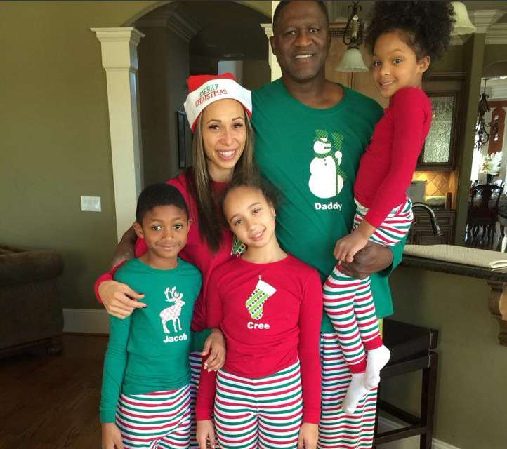 Dominique Wilkins with his currents wife and children