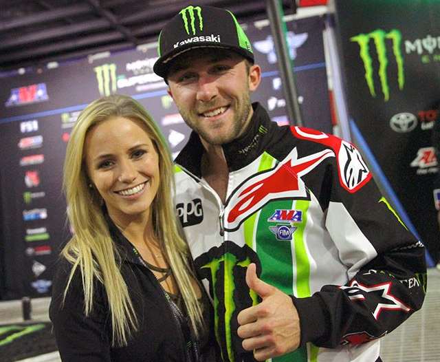 Eli Tomac with his wife, Jessica Steiner