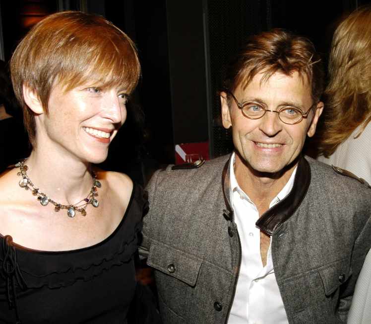Lisa Rinehart with her husband, Mikhail Baryshnikov