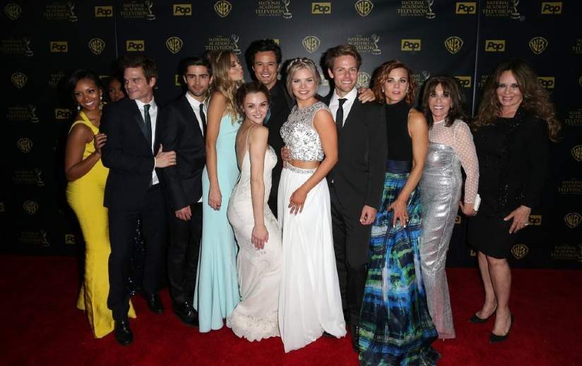 Elizabeth Leiner with the cast of the young and the Restless