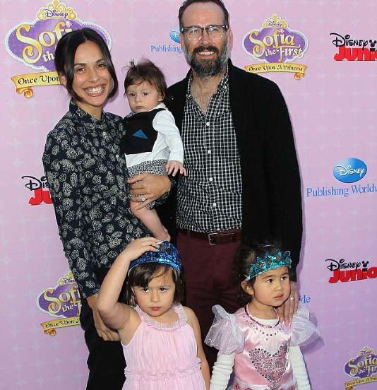 Ceren Alkac with her husband, Jason Lee and children