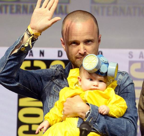 Aaron Paul and his daughter, Story Annabelle Paul