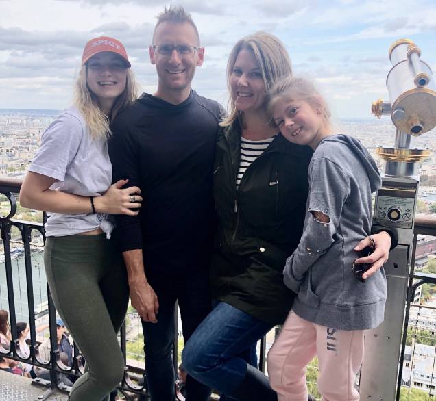 Donald Mustard with his wife and daughters