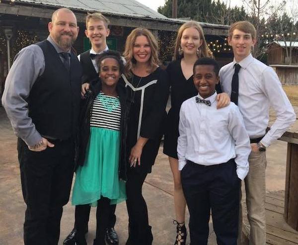 Jen Hatmaker with her ex-husband and kids