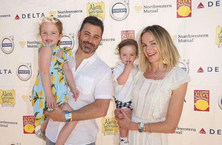 Jimmy Kimmel with his Wife, Molly McNearney and children